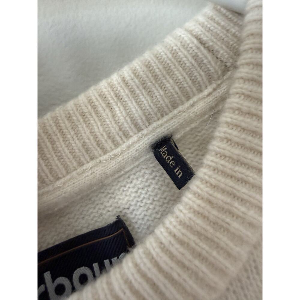 Barbour Mens Large Fits Like XL 100% Wool Sweater Fair Isle Blue White See Descr - Picture 7 of 14